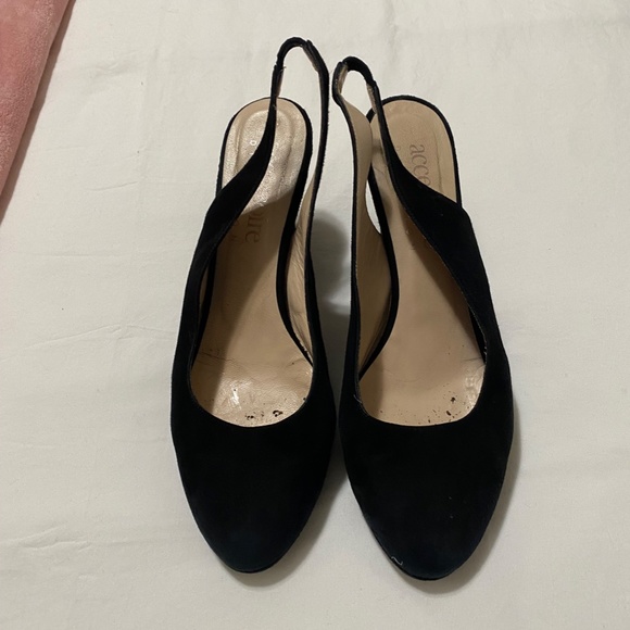 Accessoire Diffusion Black Suede Slingback Platform Pump - Picture 4 of 6